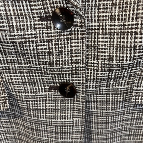 JONES STUDIO CHOCOLATE TWEED 2 BUTTON BLAZER SIZE 14 CLASSIC COLLARED - Picture 7 of 12